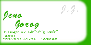 jeno gorog business card